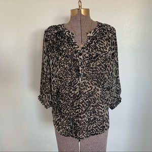 Cotton On Leopard Print Blouse - Size XS